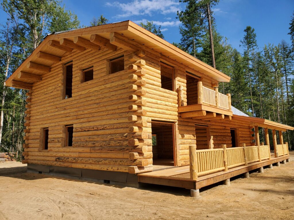 Beautiful log cabin in a serene forest, ideal for nature retreats and rustic living.
